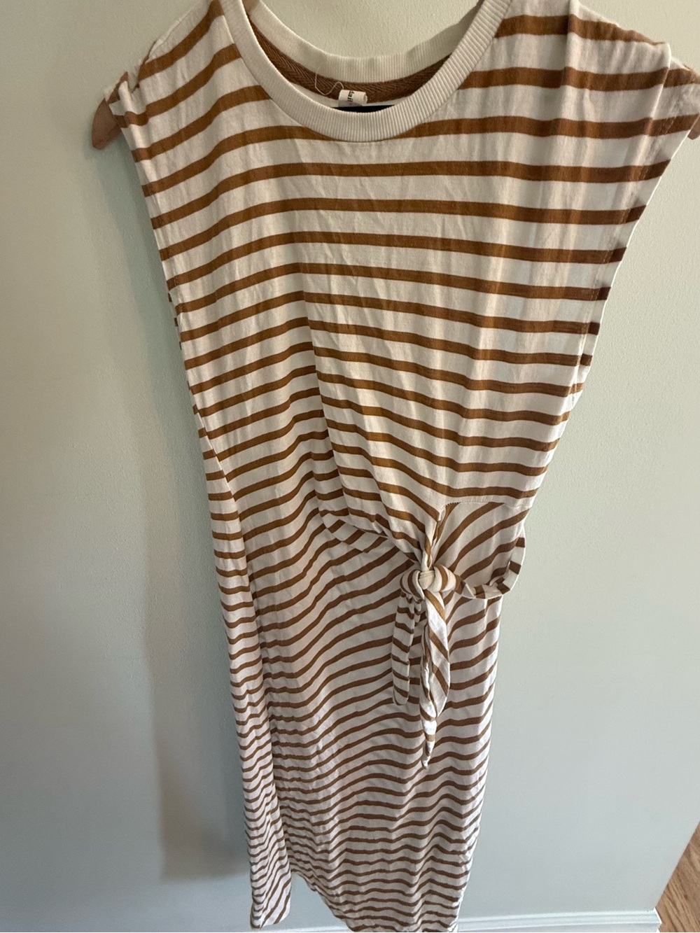 Anthropologie Daily Practice Striped Side Tie Midi Dress XXS